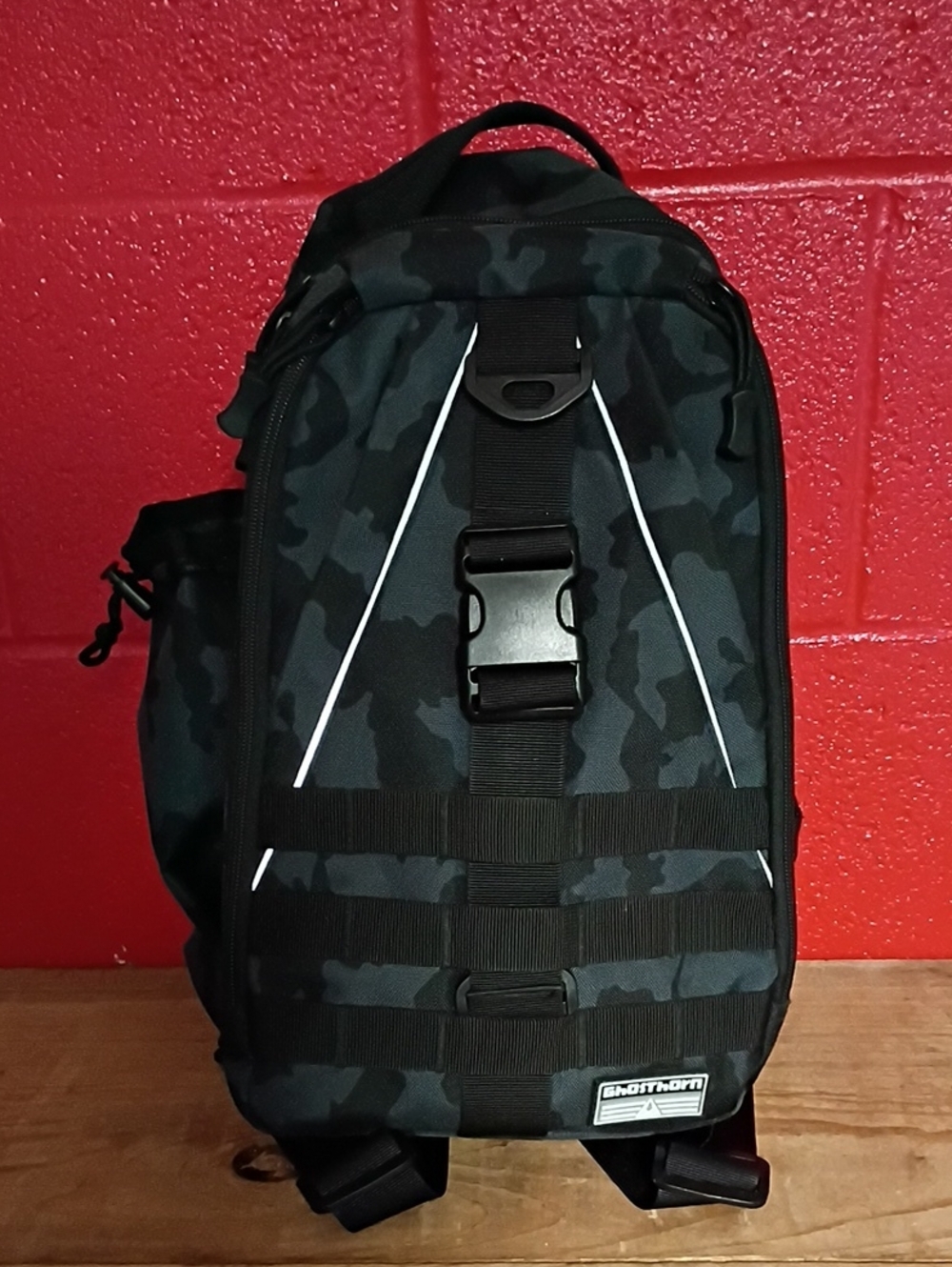 Black Camo Tactical Sling Backpack